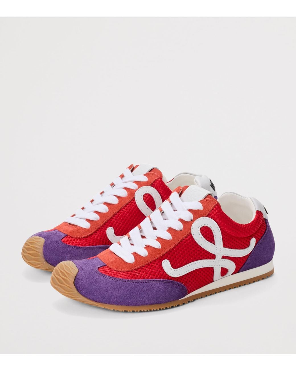 Loewe Red Ballet Runner 2.0 Shearling And Mesh Sneakers