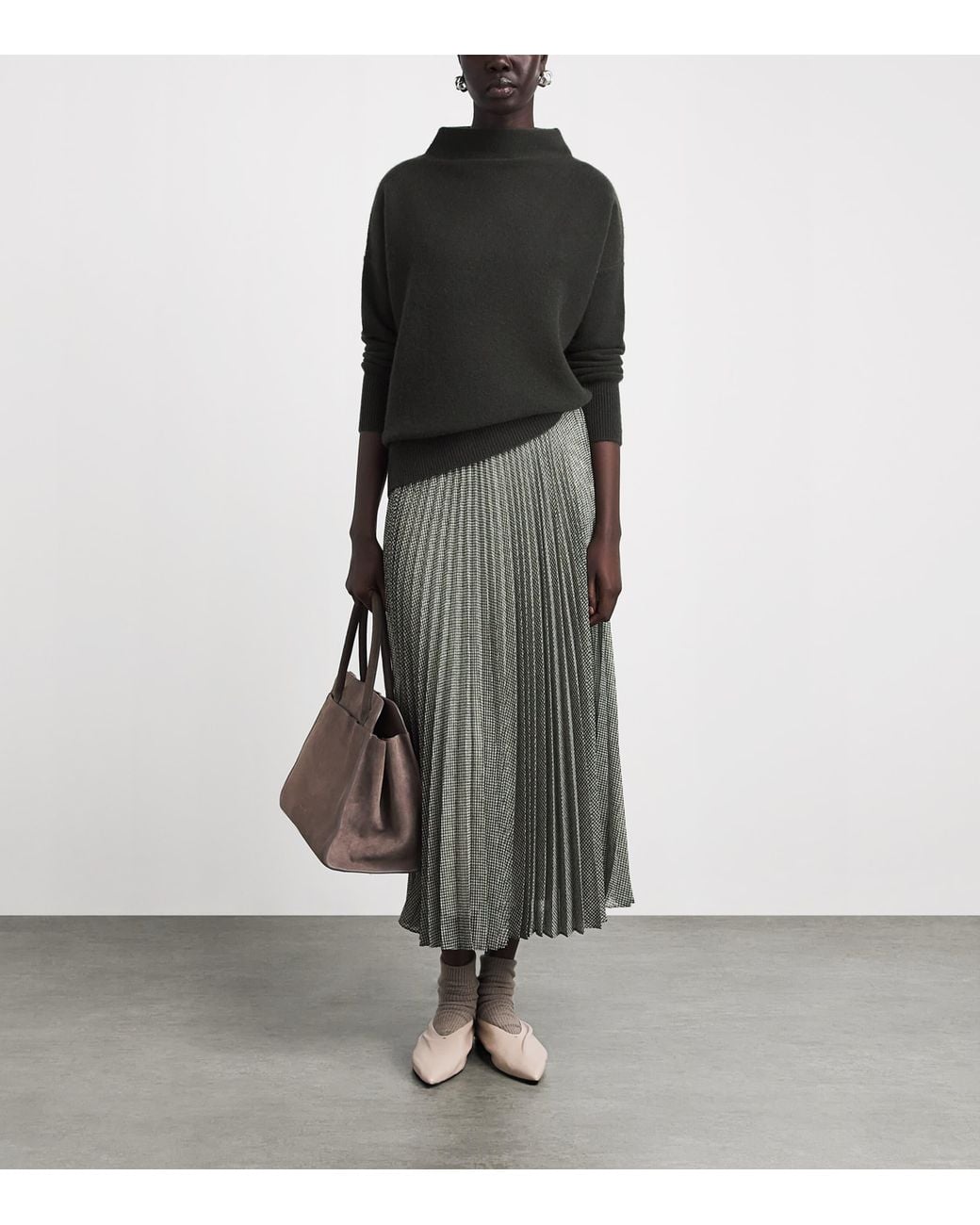 Vince Black Cashmere Funnel-Neck Sweater