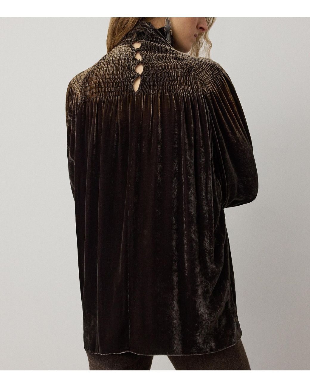 Ralph Lauren Black Velvet Maddison Blouse