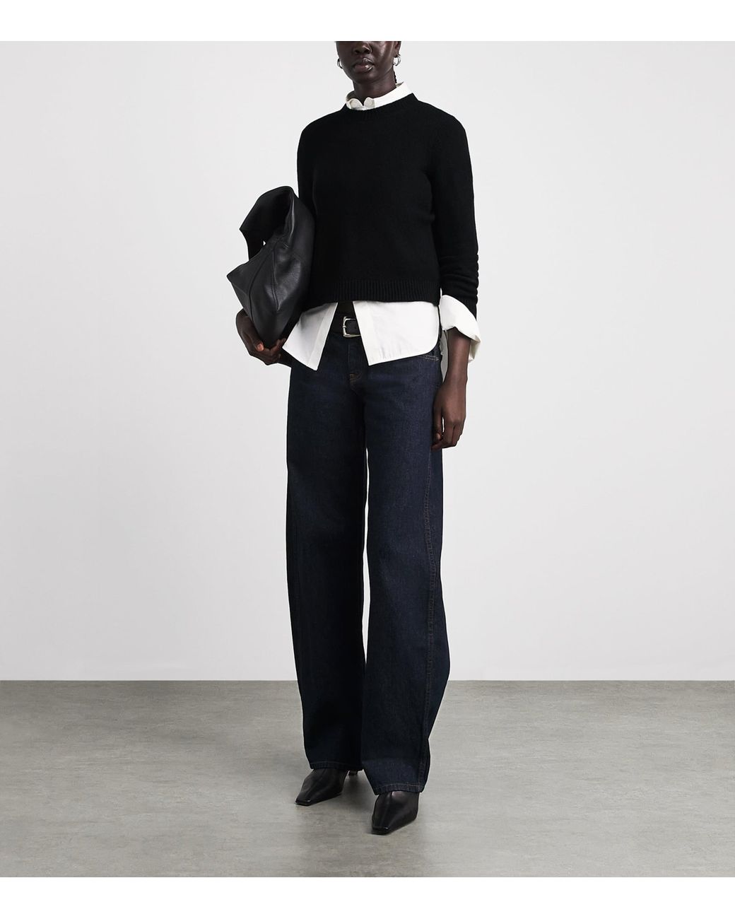 Khaite Black Cashmere Crew-Neck Leta Sweater