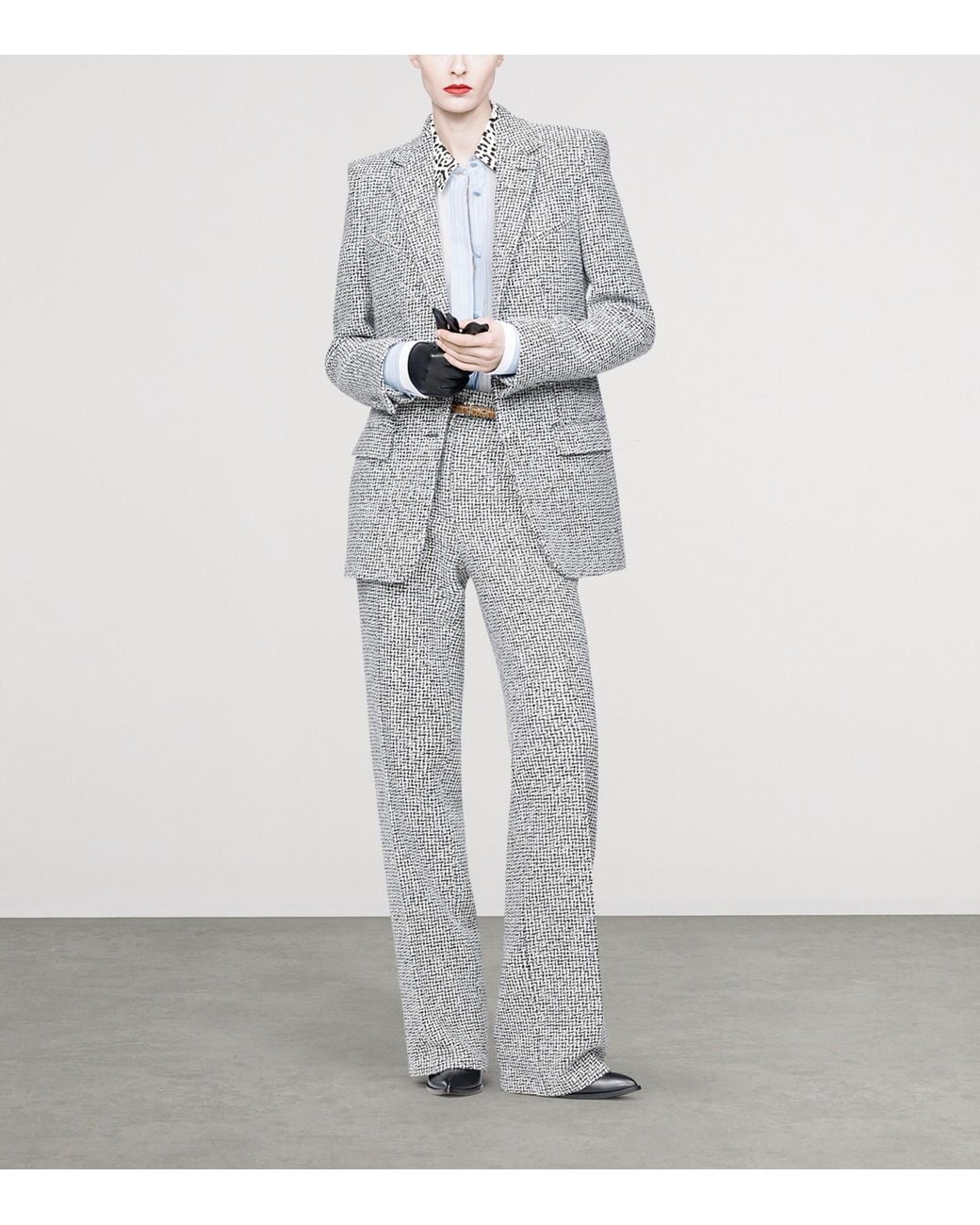 Tom Ford Gray Tweed Sequinned Chevron Blazer