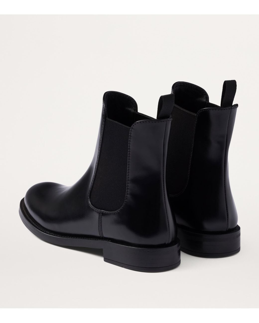Prada Black Brushed Leather Ankle Boots