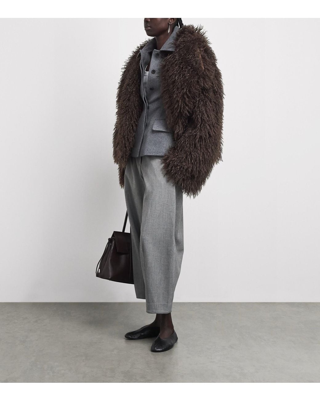 Source Unknown Black Faux Fur Hathi Jacket