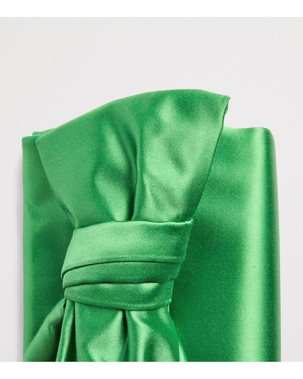 Carolina Herrera Green Satin Bow Karlita Clutch Bag