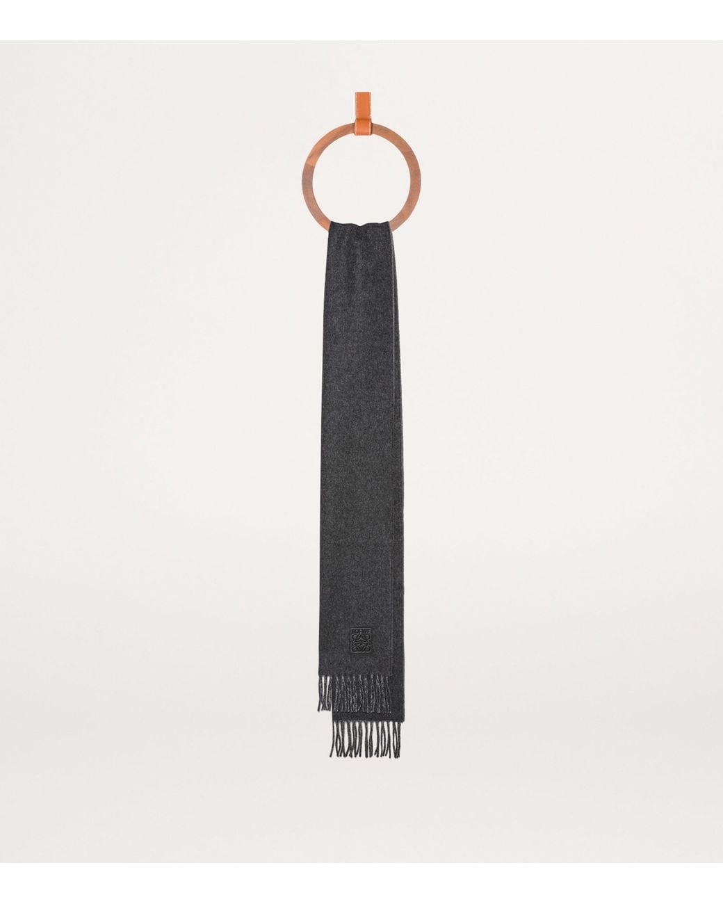 Loewe Gray Wool-Cashmere Anagram Scarf