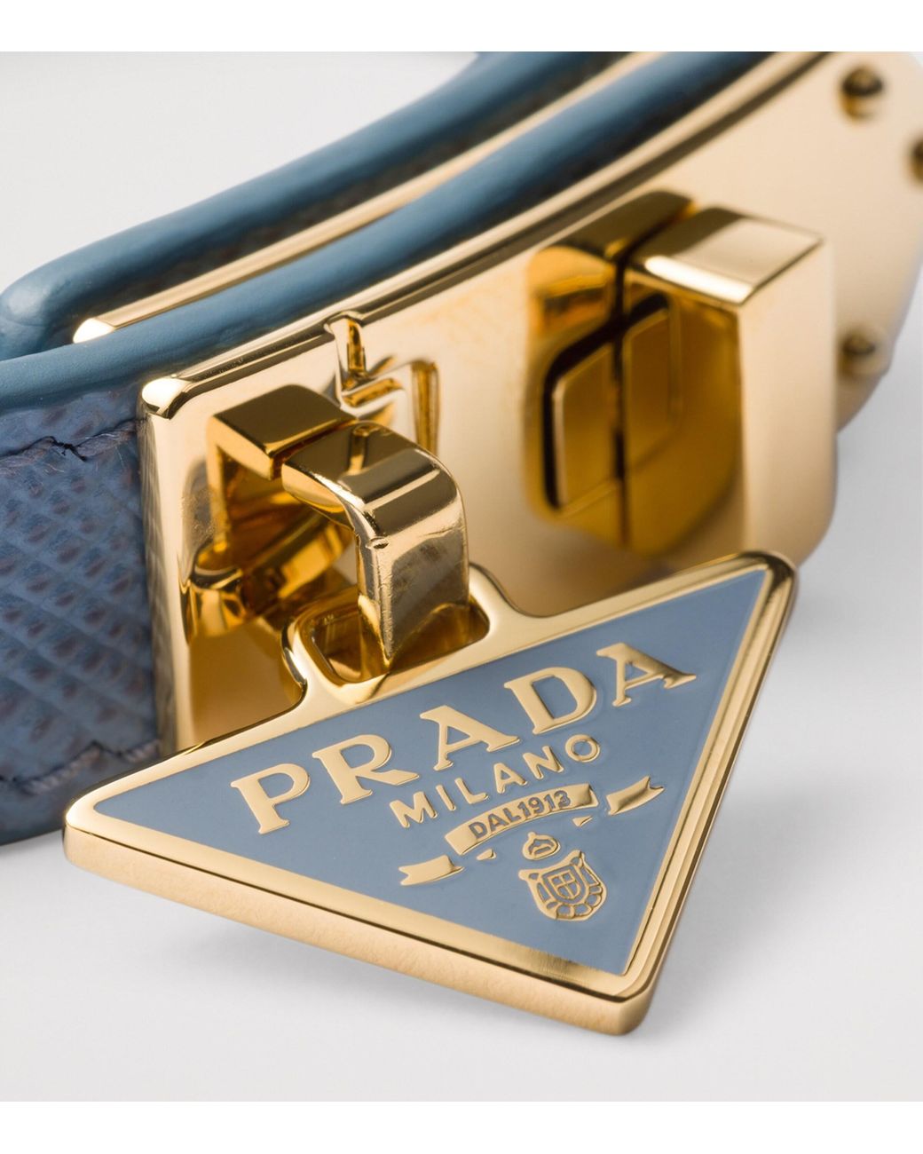 Prada Blue Saffiano Leather Bracelet
