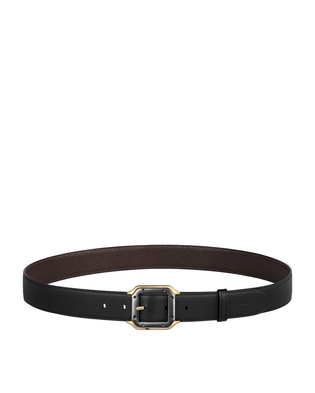 Cartier Black Leather Reversible Santos De Belt for men