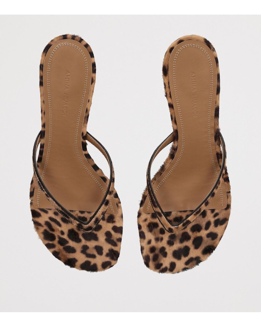 AMINA MUADDI Brown Calf Hair Juliette Sandals 45