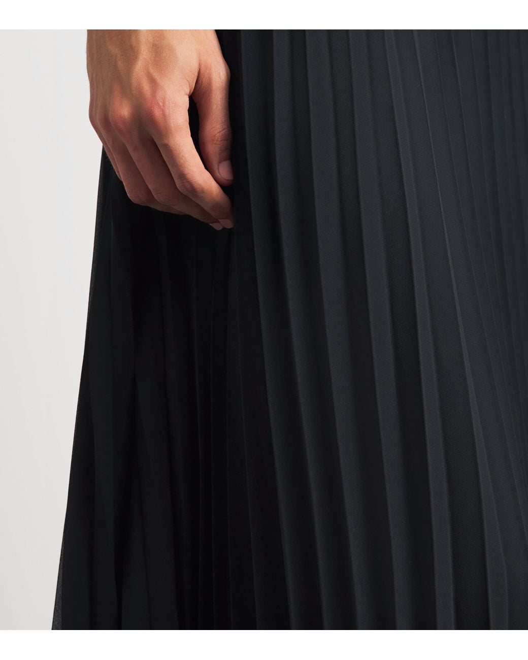 Claudie Pierlot Black Hybrid Pleated T-Shirt Midi Dress