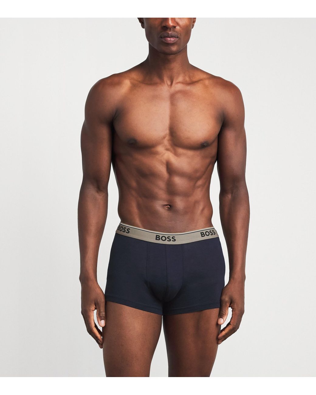 Boss Blue Stretch-Cotton Power Trunks for men