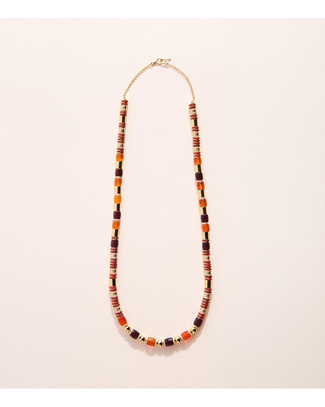 Eddie Borgo Pink Plated Amber, Carnelian And Pavé Crystal Patch Necklace
