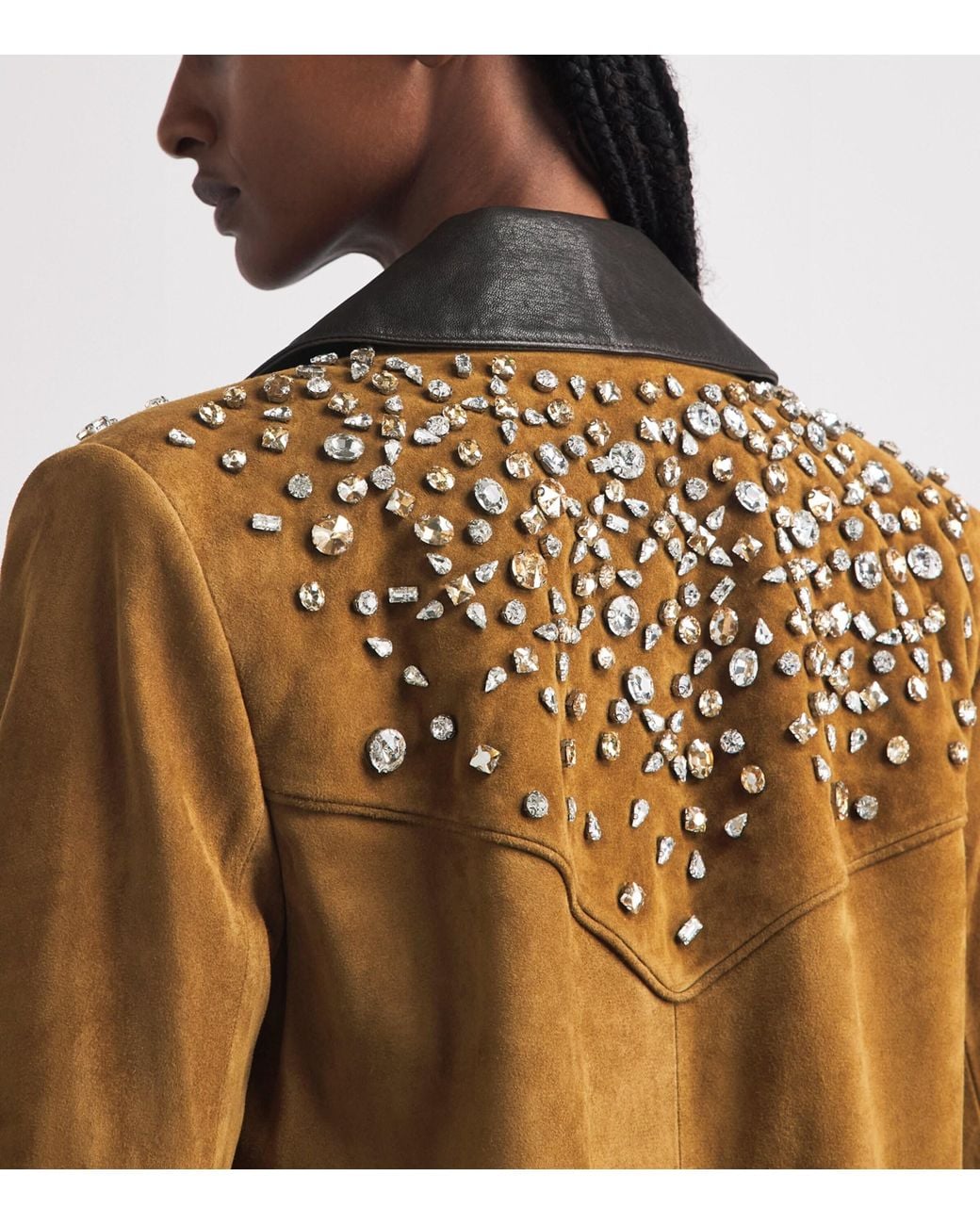 Veronica Beard Brown Suede Embellished Shannon Jacket