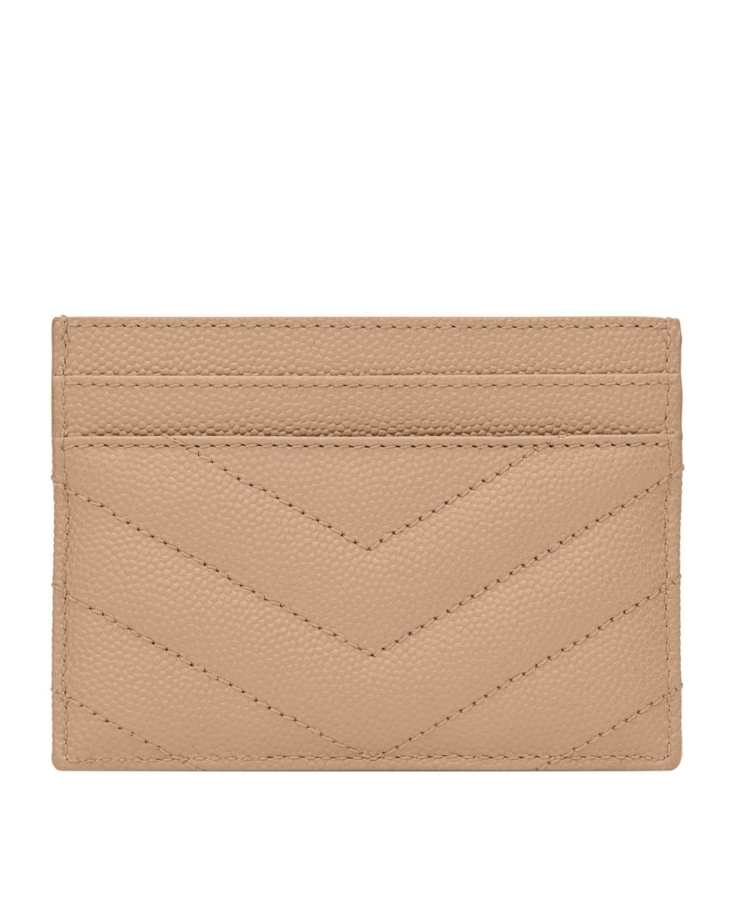 Saint Laurent Natural Joan Matelassé Card Holder