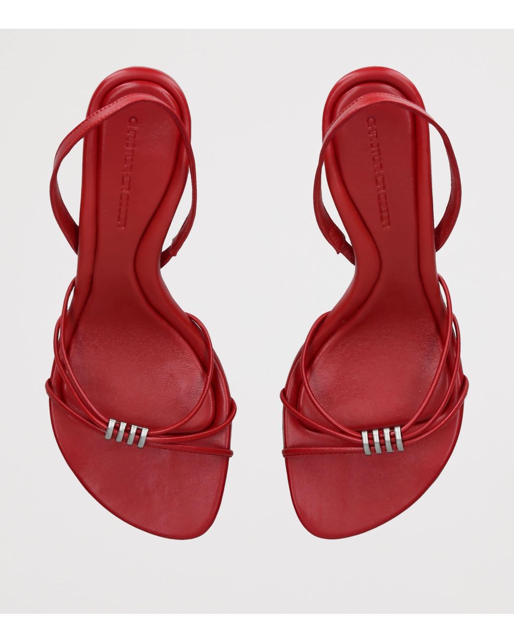 Christopher Esber Red Leather Giro Slingback Sandals 90