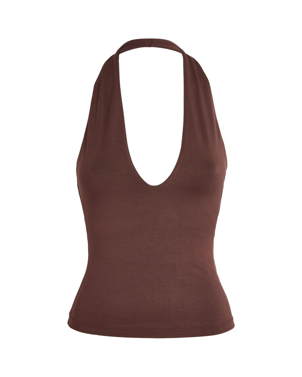 Skims Brown Smooth Layers Halterneck Top