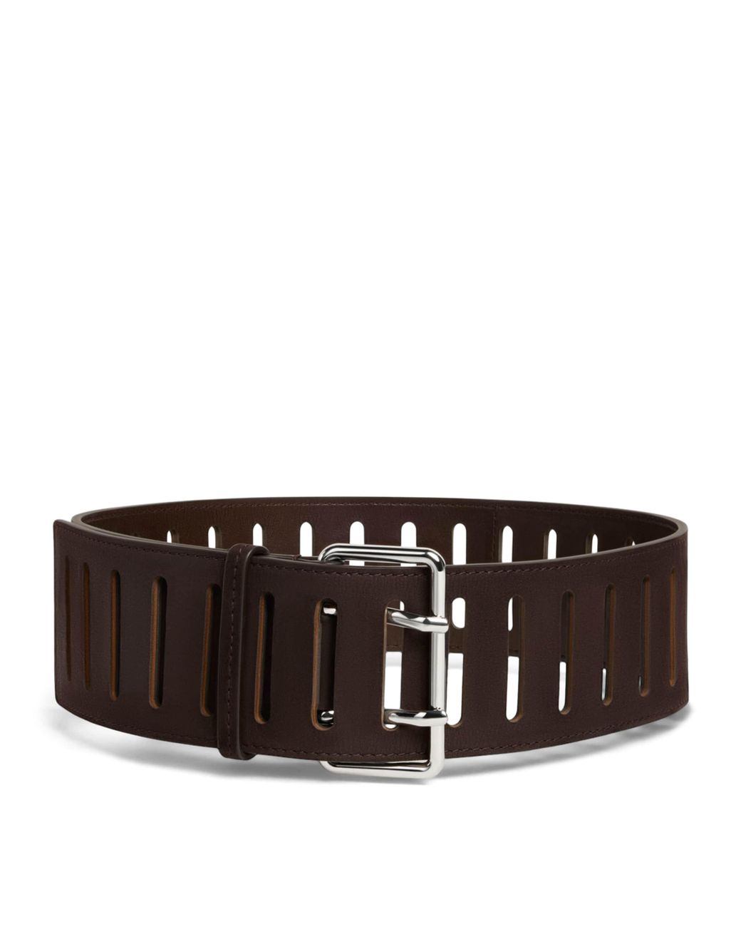 Alaïa Black Leather Rectangular Buckle Belt