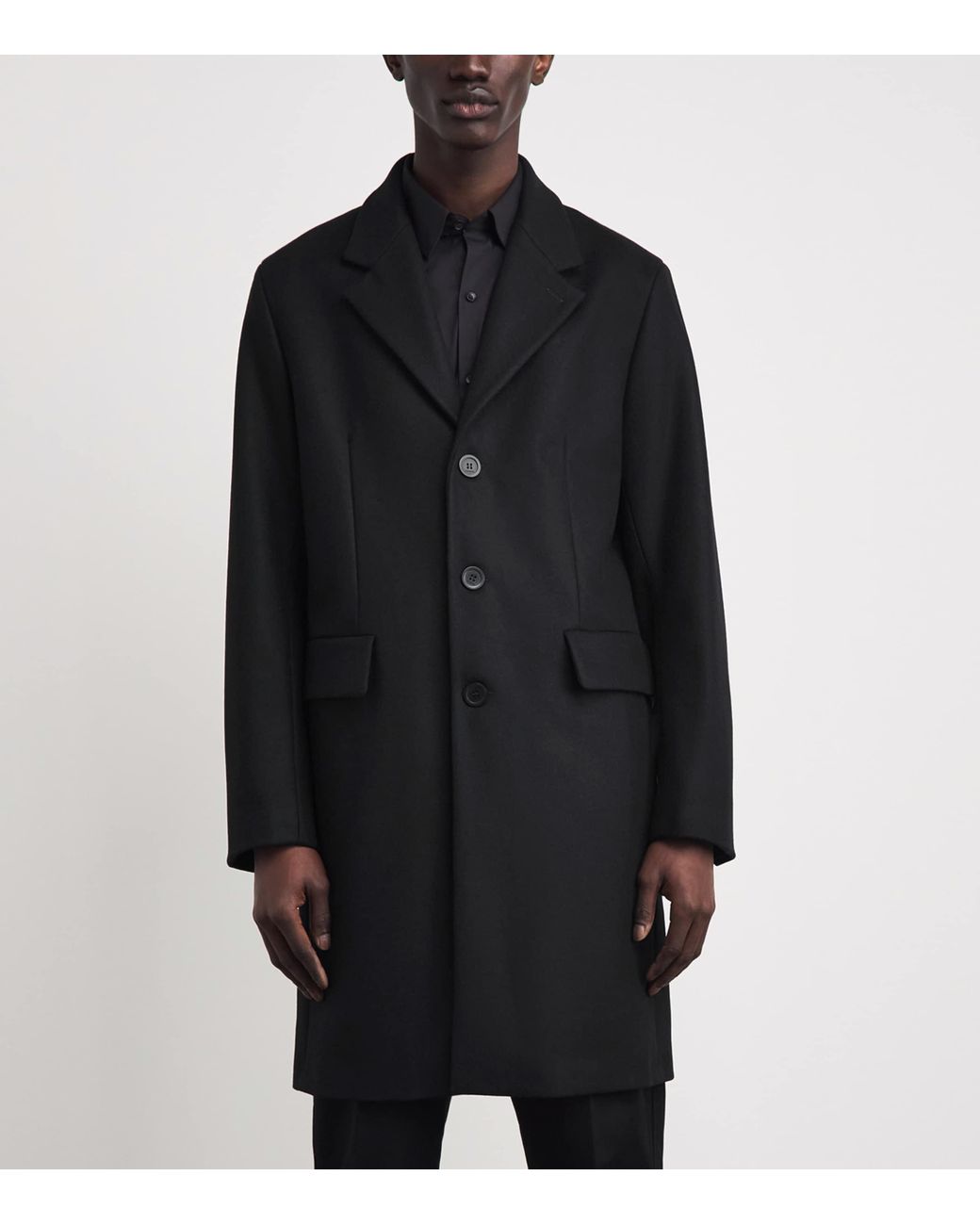 Sandro Black Wool-Blend Coat for men