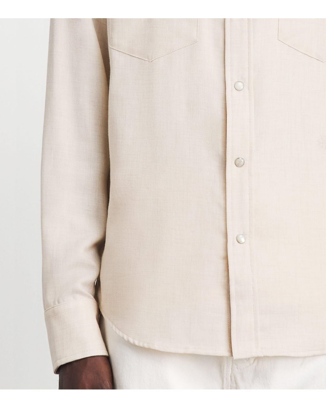 Jacob Cohen White Cotton-Cashmere Batavia Western Shirt for men