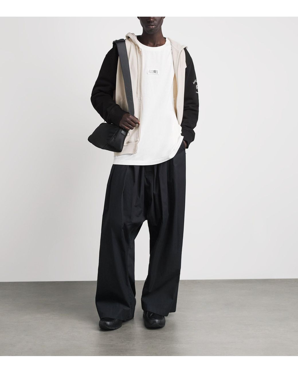 MM6 by Maison Margiela Multicolor Cotton Two-Tone Zip-Up Hoodie for men