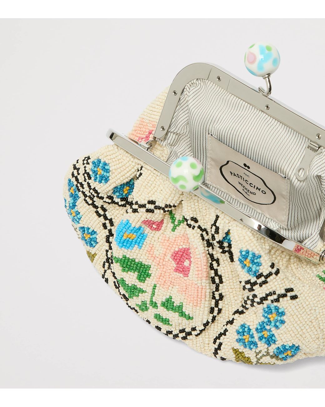 Weekend by Maxmara Metallic Cotton Beaded Clutch Bag