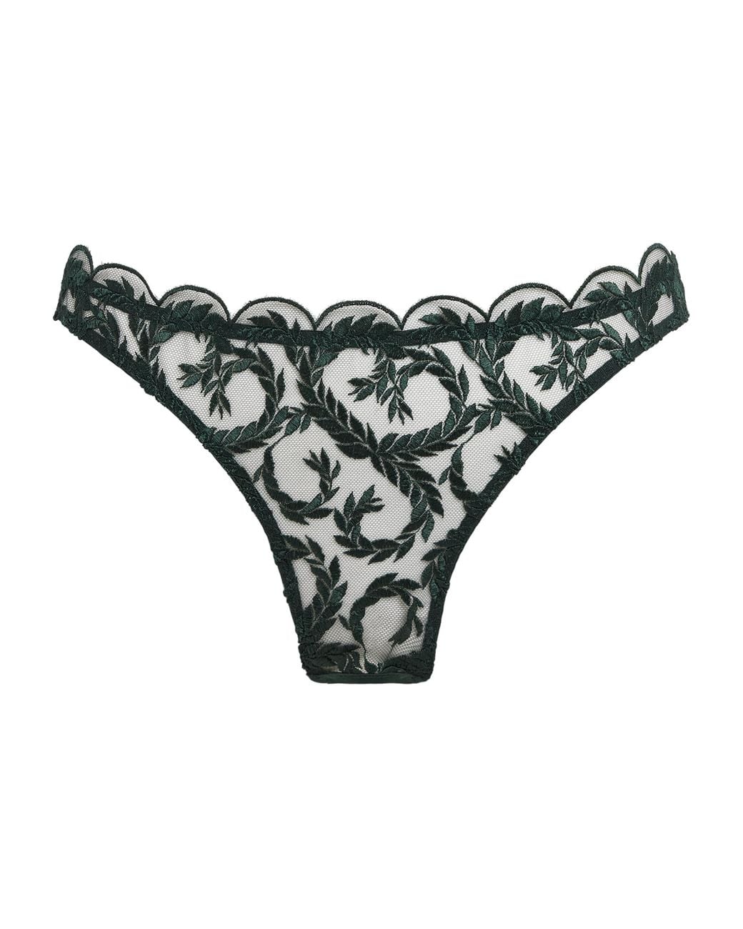 Coco De Mer Green Lace Arletta Open Briefs