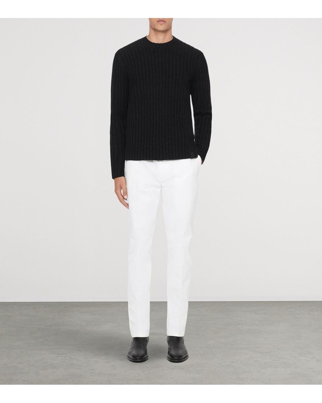 AllSaints Black Merino-Blend Liev Sweater for men