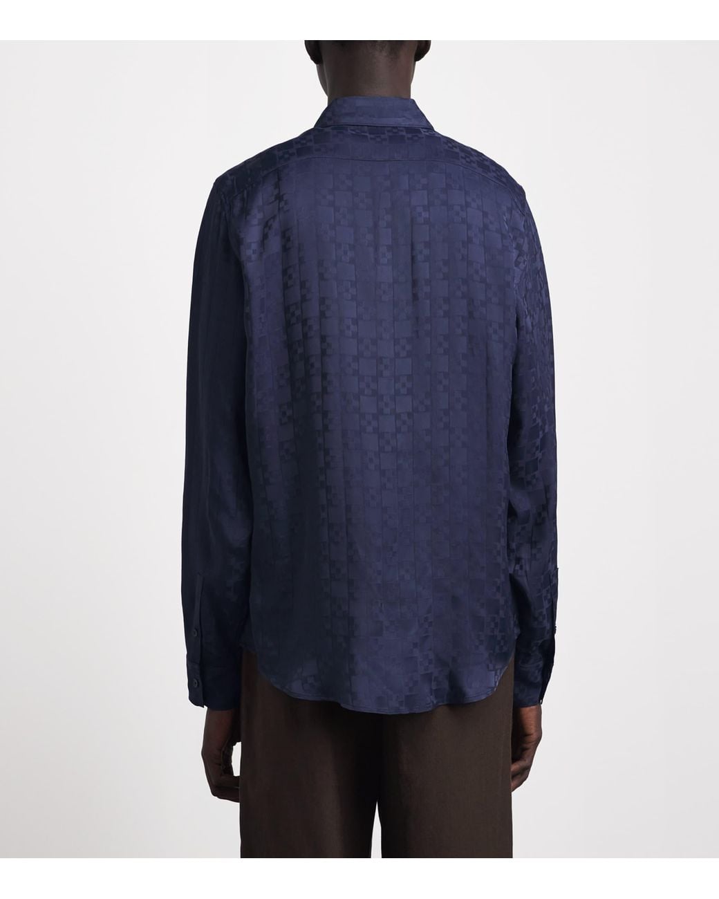 Sandro Blue Jacquard Square Cross Shirt for men