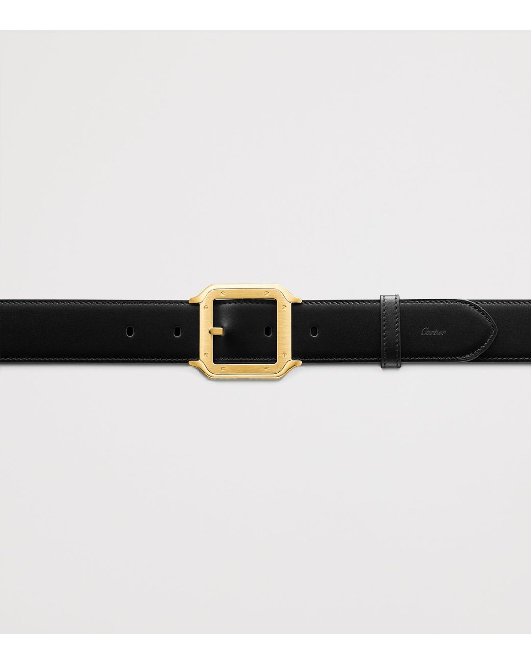 Cartier Black Leather Santos De Reversible Belt for men