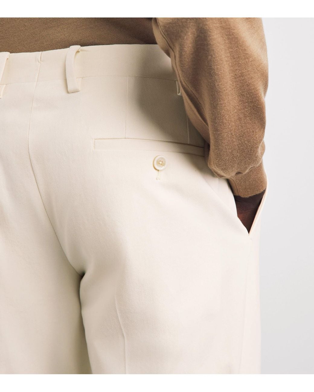 Lardini Natural Stretch-Cotton Twill Chinos for men