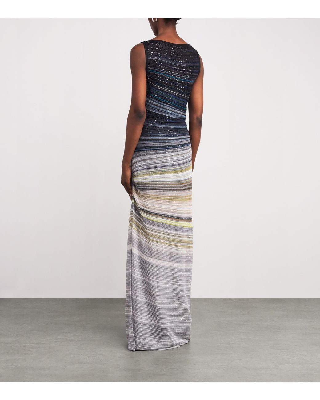 Missoni Multicolor Lamé Embellished Stripe Maxi Dress