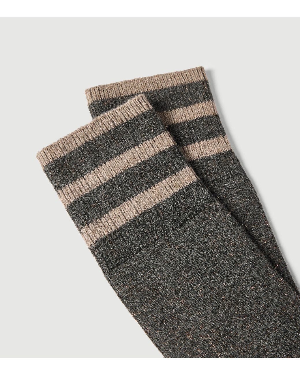 Brunello Cucinelli Gray Cashmere-Blend Sparkling Socks