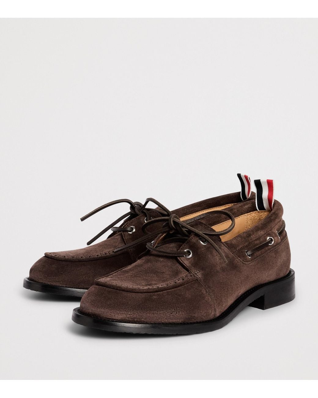 Thom Browne Brown Suede Boat Shoes for men