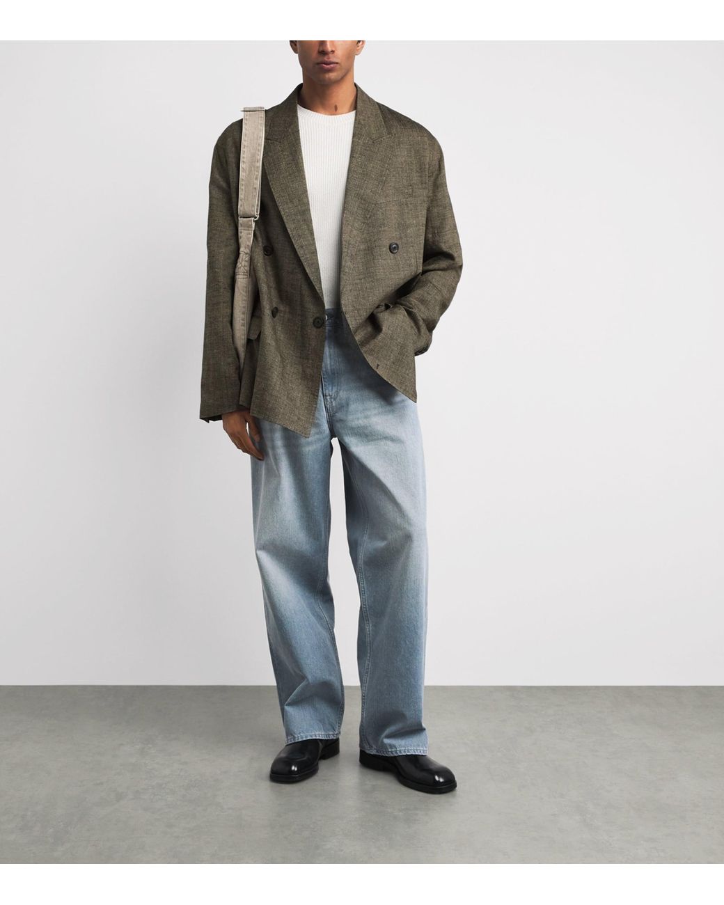 Our Legacy Green Linen-Silk-Cotton Halt Blazer for men