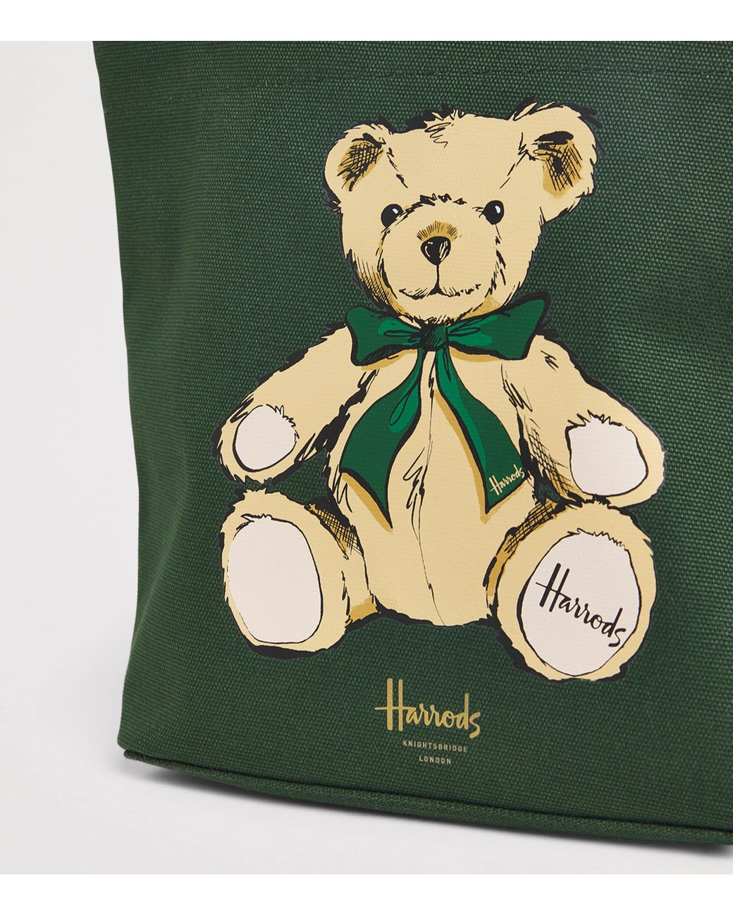 Harrods Green Small Henry Bear Tote Bag