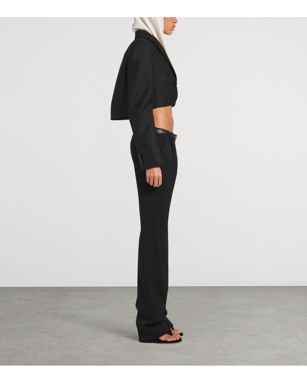 Balenciaga Black Wool Cropped Blazer