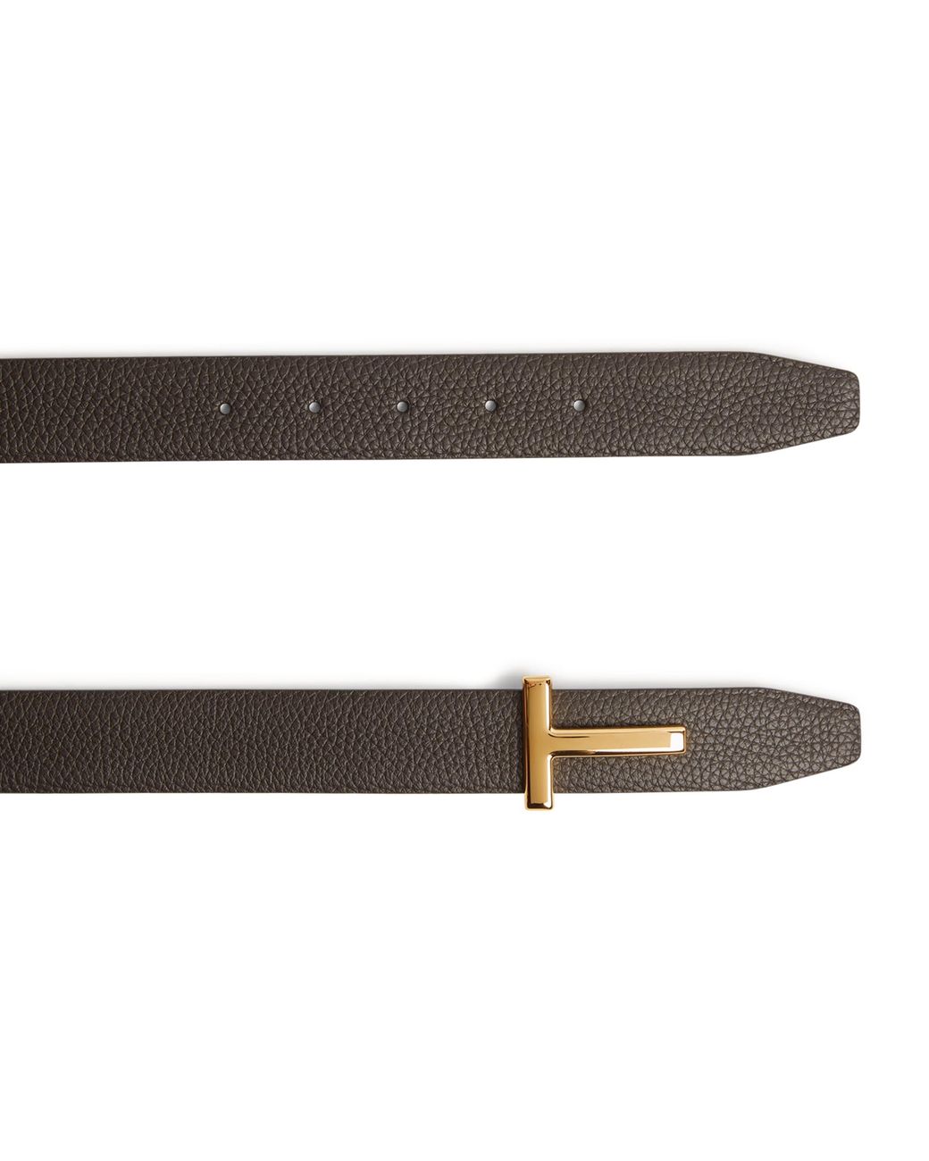 Tom Ford Brown Leather Reversible T Icon Belt for men