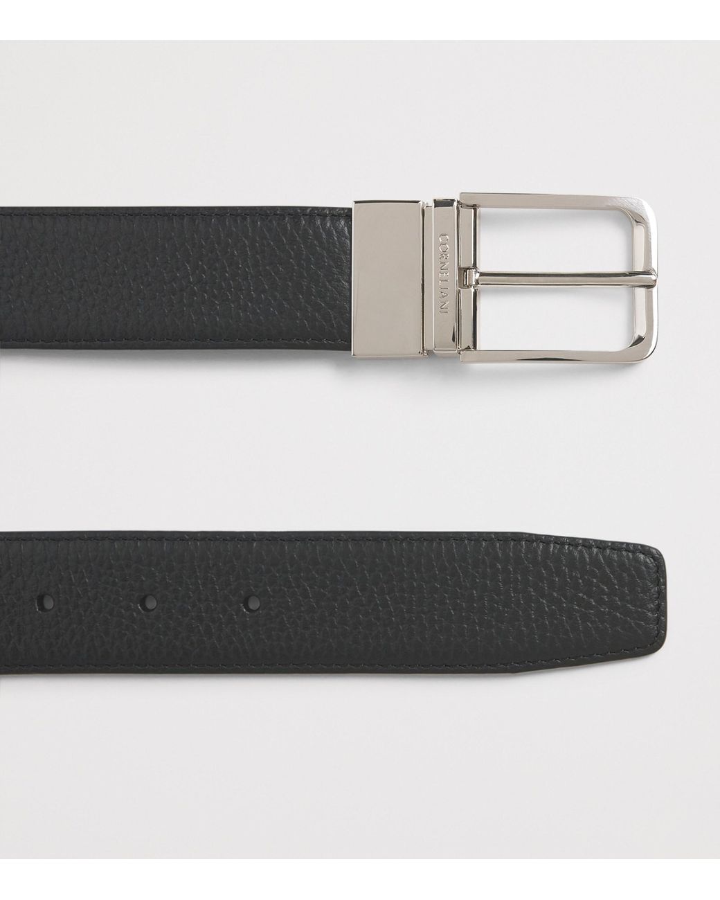 Corneliani Black Leather Belt for men