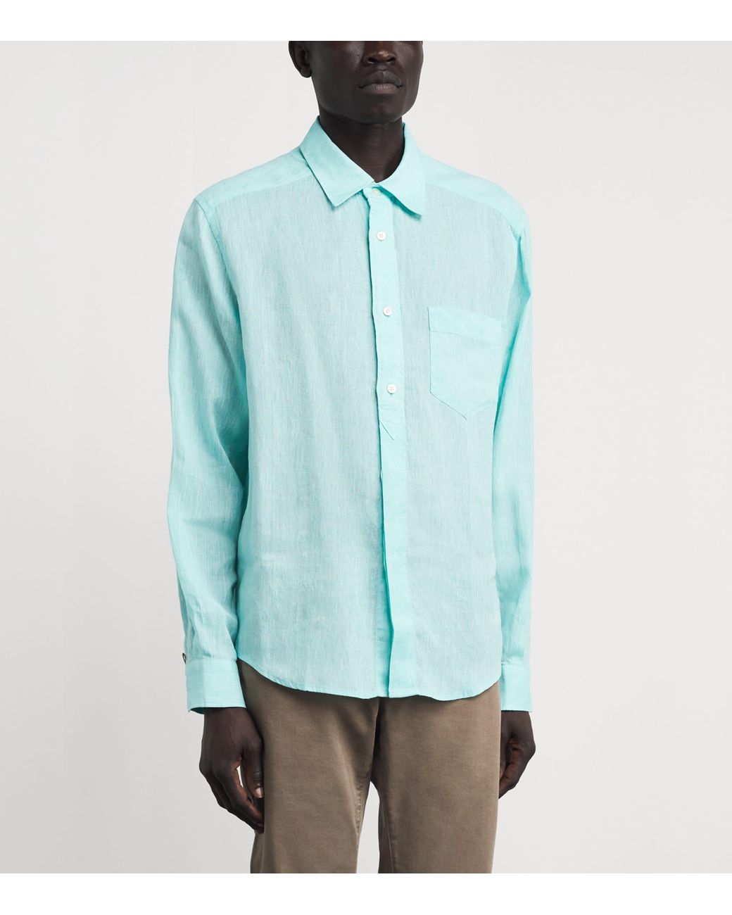 Jacob Cohen Blue Linen Long-Sleeve Shirt for men