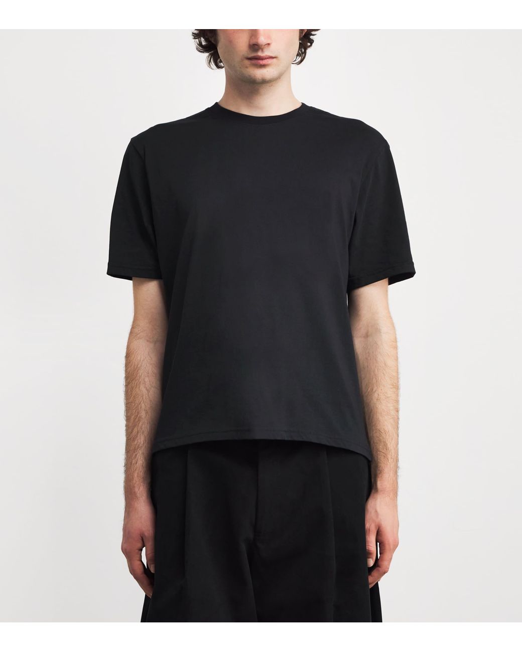 Studio Nicholson Black Cotton Bric T-Shirt for men