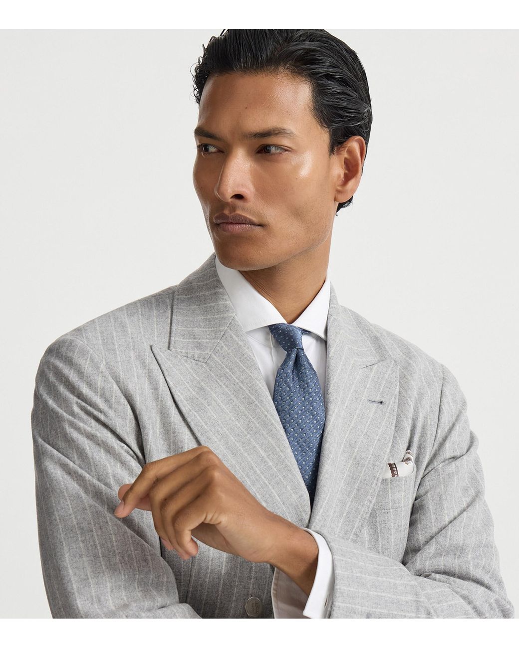 Brunello Cucinelli Blue Silk Jacquard Tie for men