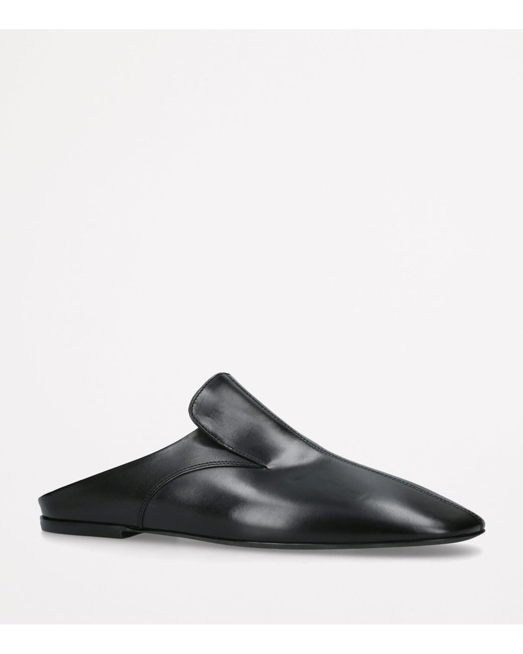 Dries Van Noten Black Leather Square-Toe Mules for men