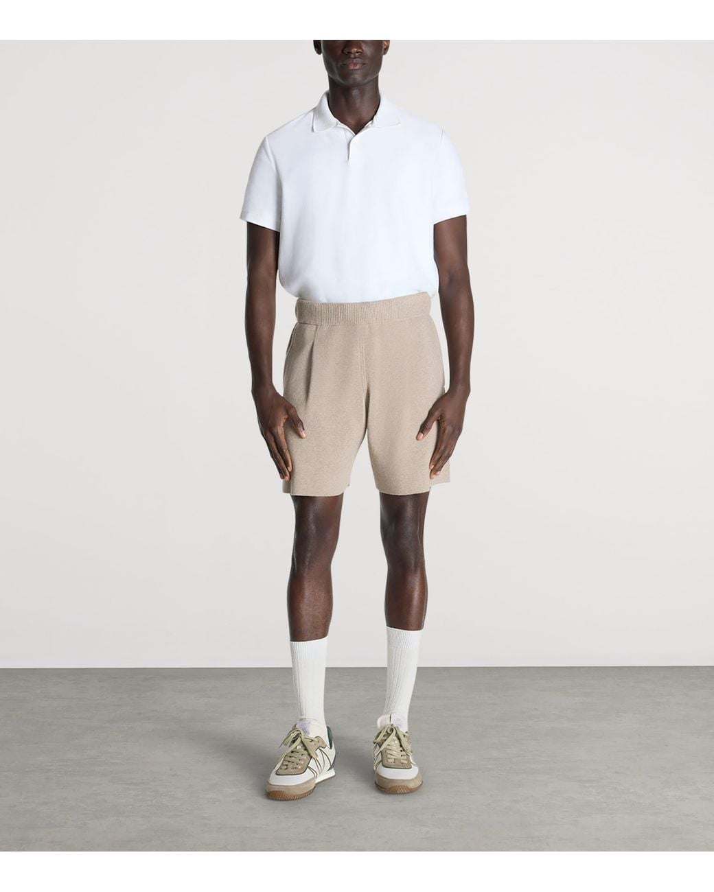 Dunhill Natural Cotton-Cashmere Knitted Athluxury Shorts for men