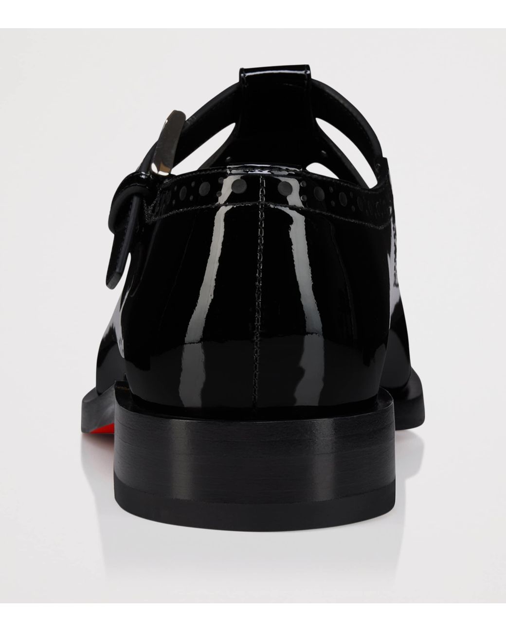 Christian Louboutin Black Marc Poppin Patent Mary Jane Loafers for men