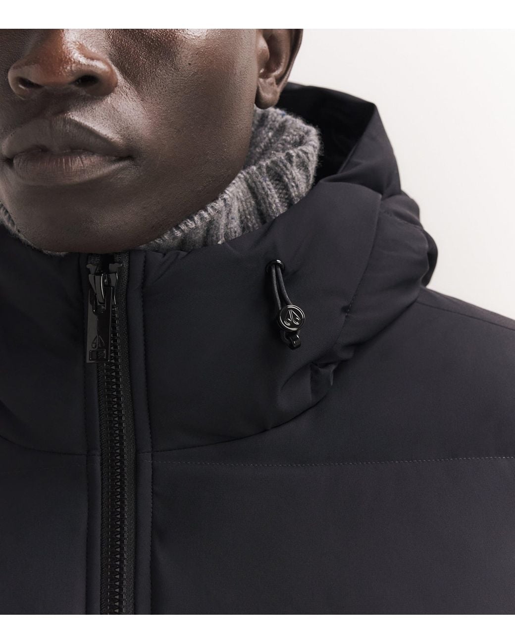 Moose Knuckles Black Down Soho Bomber Jacket for men