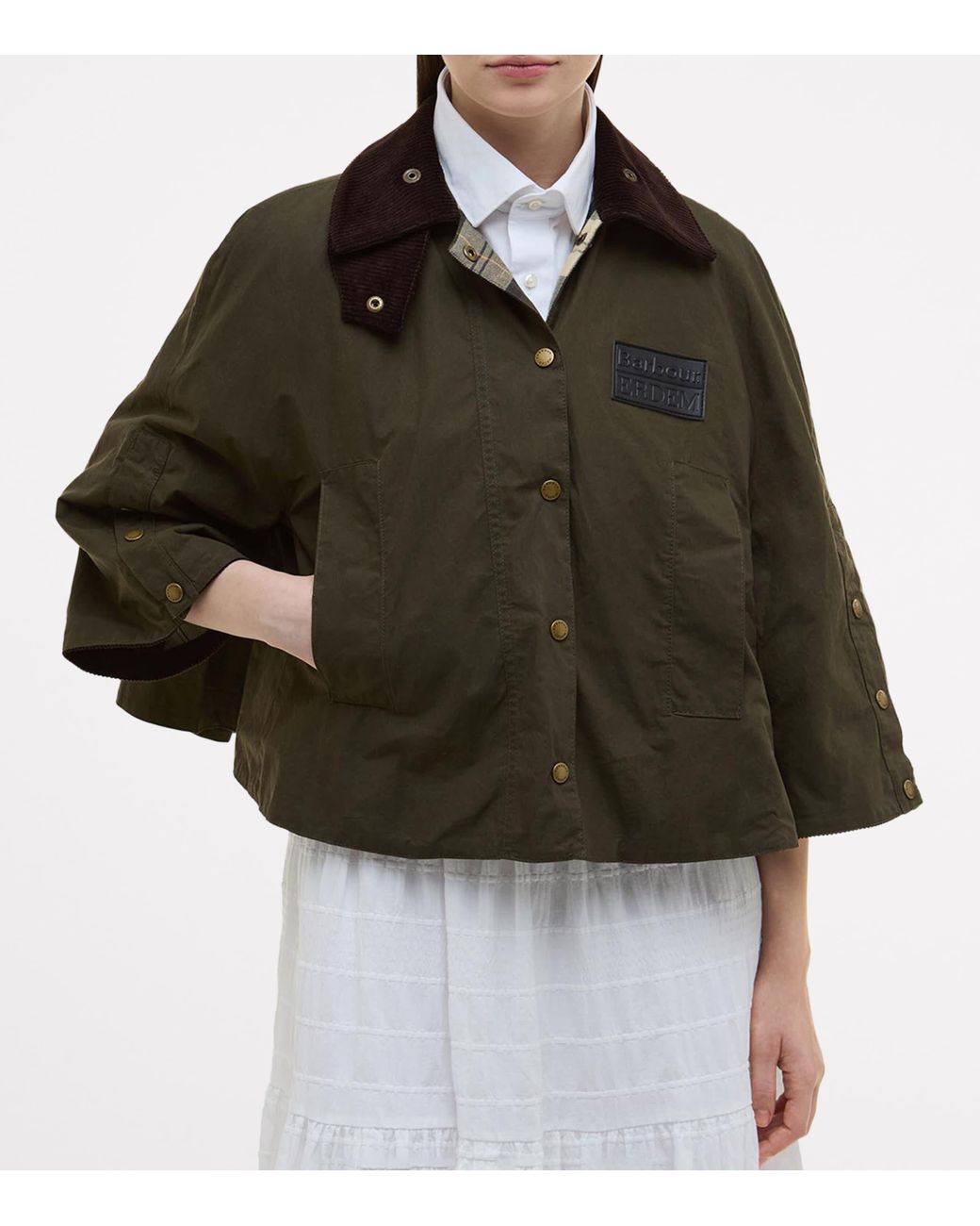 Barbour X Erdem Reversible Clover Trapeze Jacket in Brown | Lyst