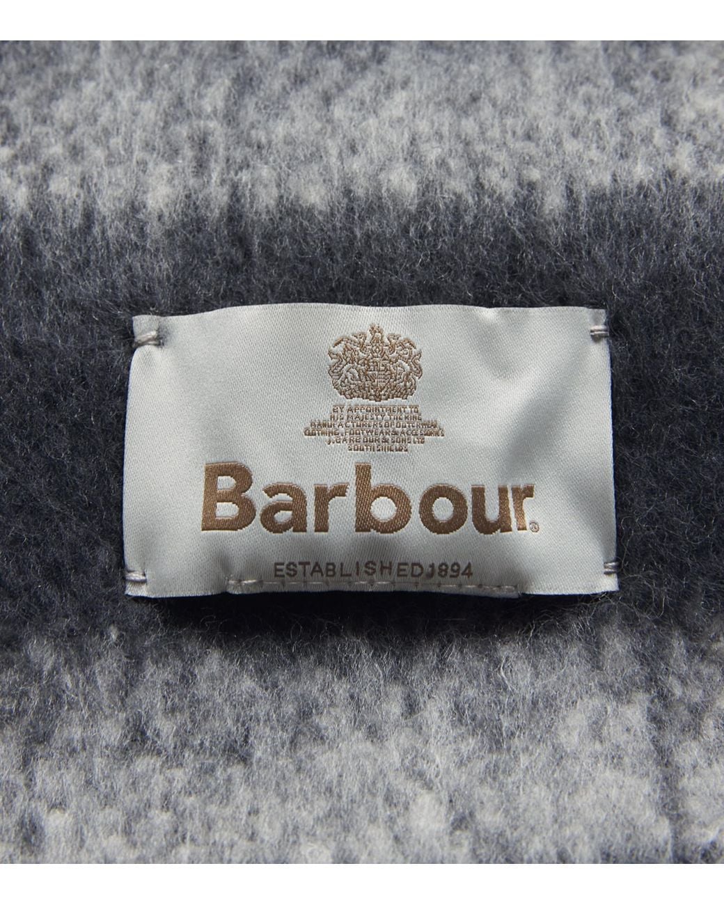 Barbour Blue Knitted Bouclé Tartan Isla Scarf