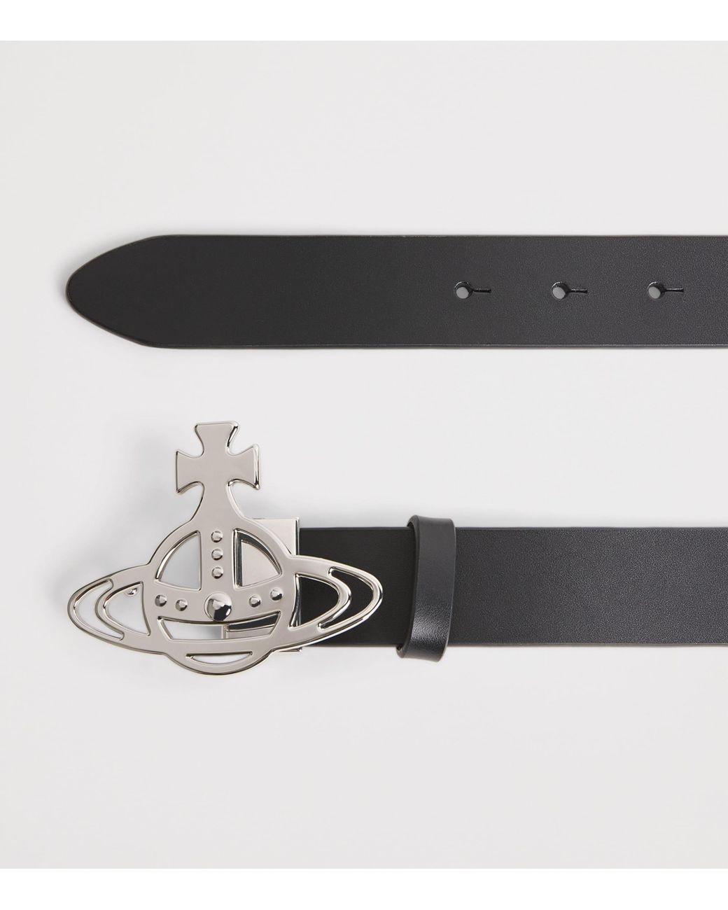 Vivienne Westwood Black Leather Orb Belt for men