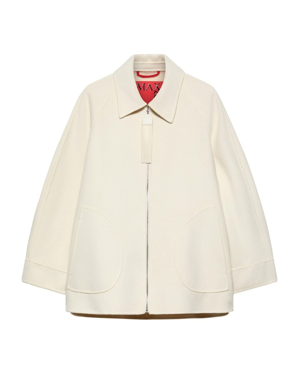 MAX&Co. White Virgin Wool A-Line Coat