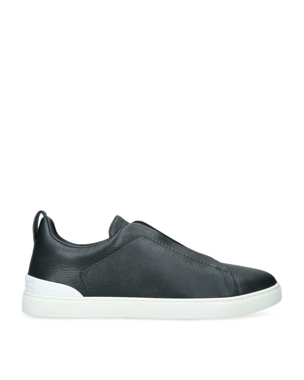 Zegna Green Leather Triple Stitch Sneakers for men