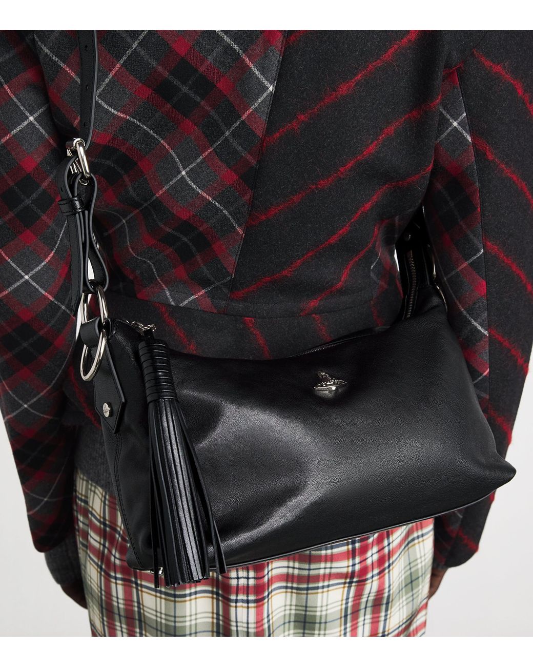 Vivienne Westwood Black Leather Emma Shoulder Bag